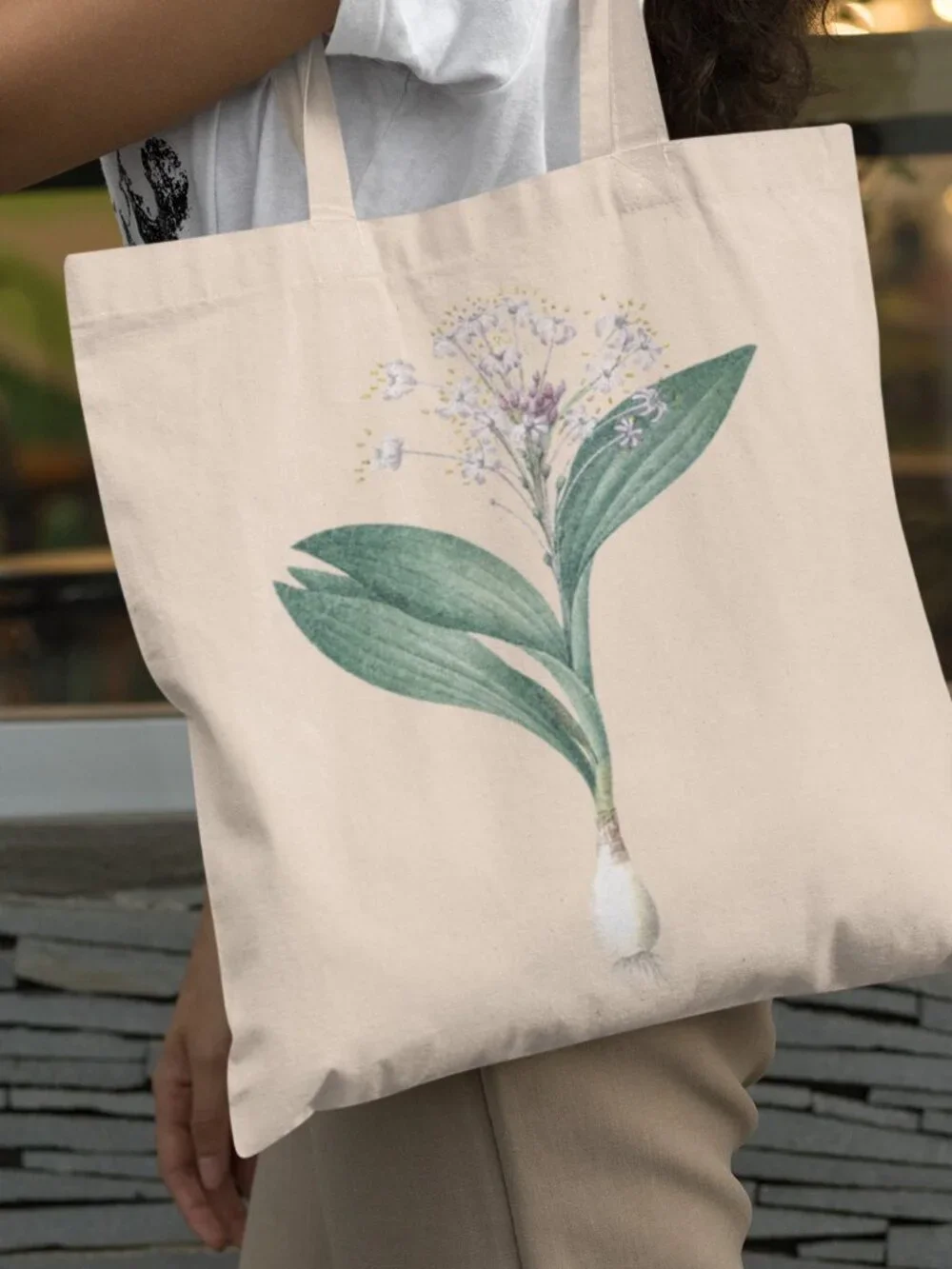 Pygmy Hyacinth Vintage Floral Print Graphic Canvas Tote Bag